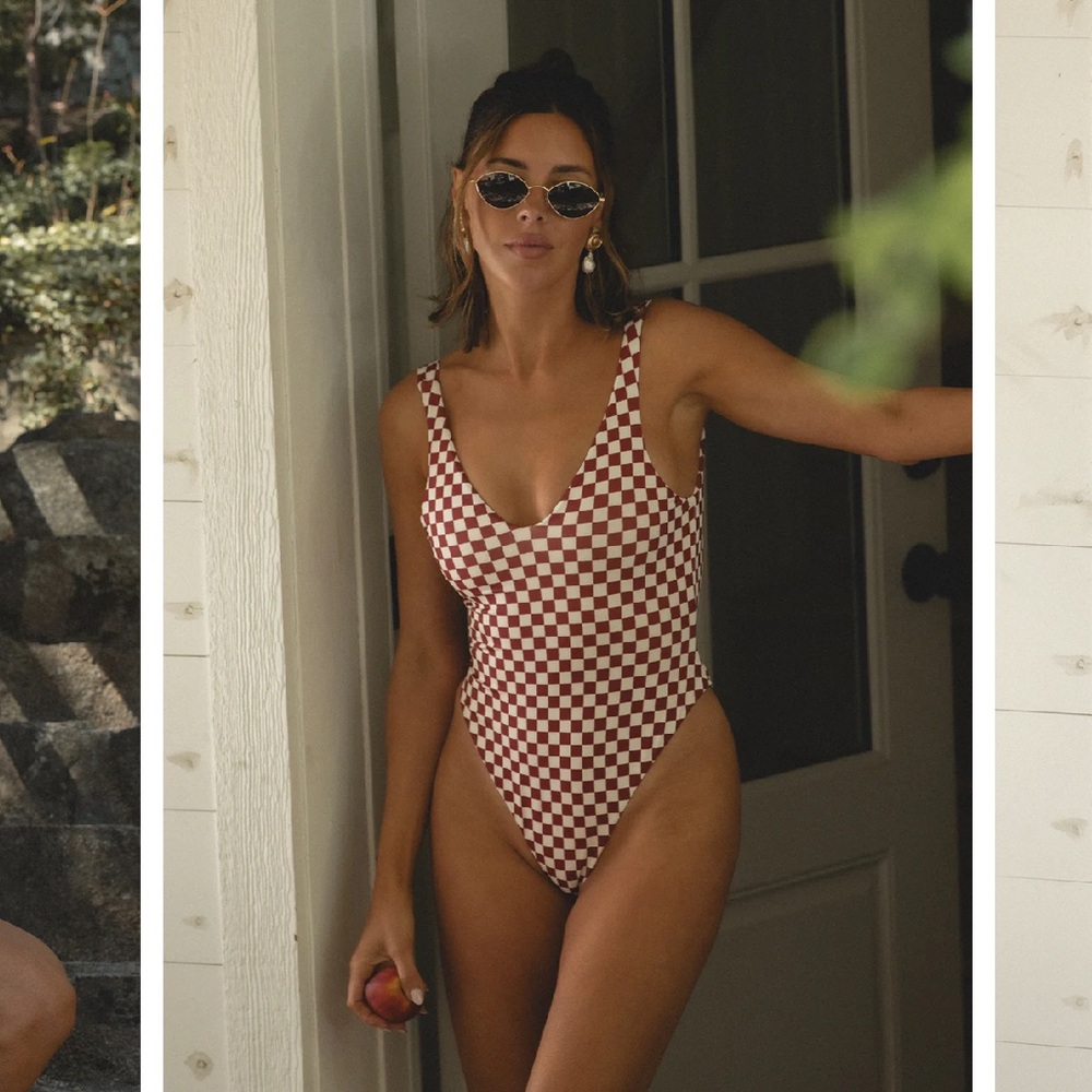 NWT Checkered One Piece Swimsuit